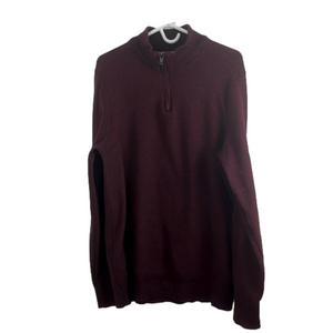 Robert Graham Burgundy Cotton 1/4”-Zip Pullover Men's Size XL